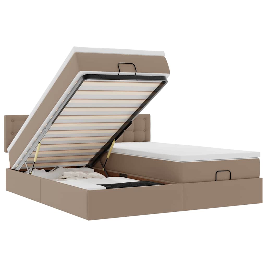 Doppelbett mit Stauraum inkl. Matratzen & LED-Beleuchtung 200x200 cm