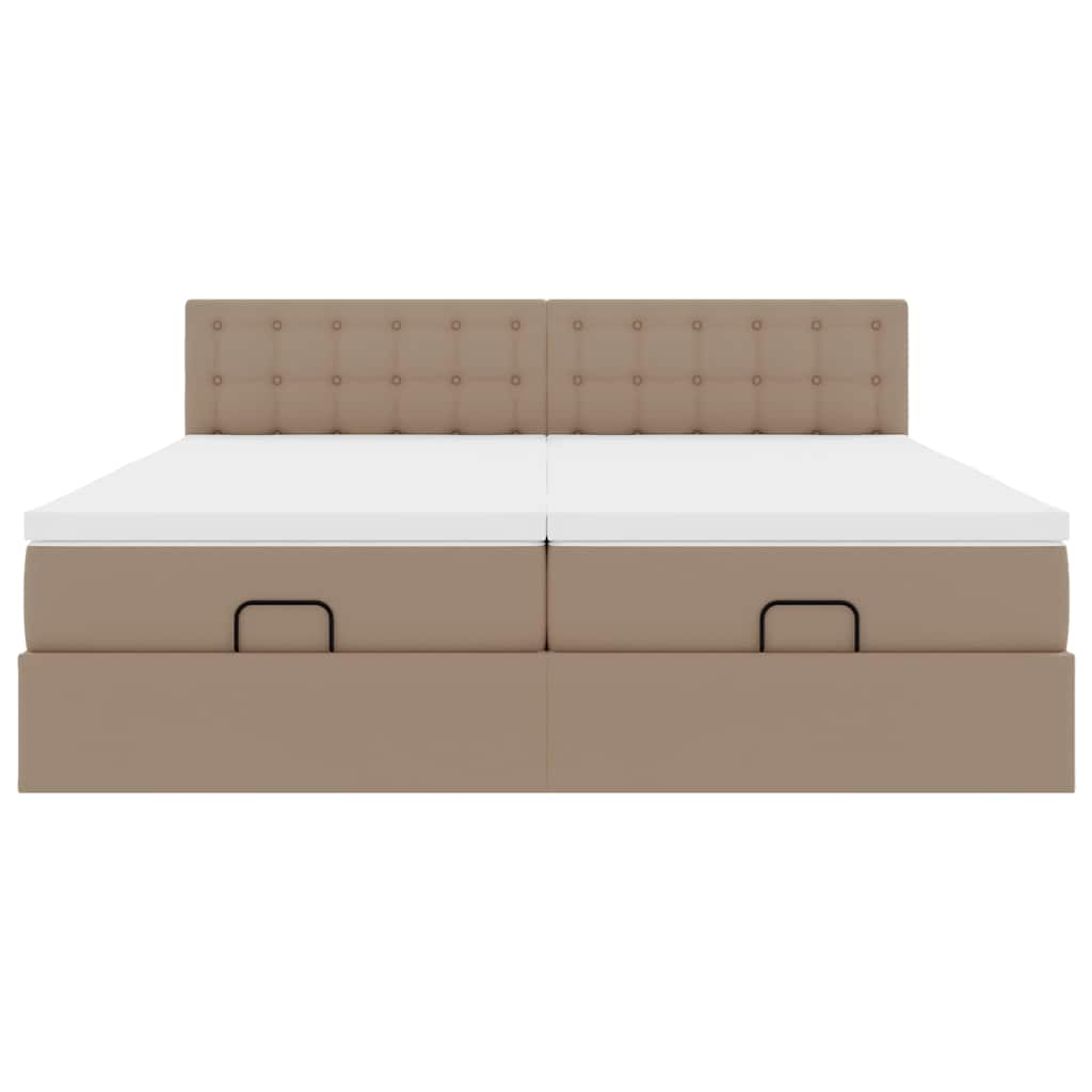 Doppelbett mit Stauraum inkl. Matratzen & LED-Beleuchtung 200x200 cm