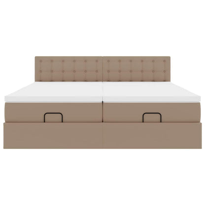 Doppelbett mit Stauraum inkl. Matratzen & LED-Beleuchtung 200x200 cm