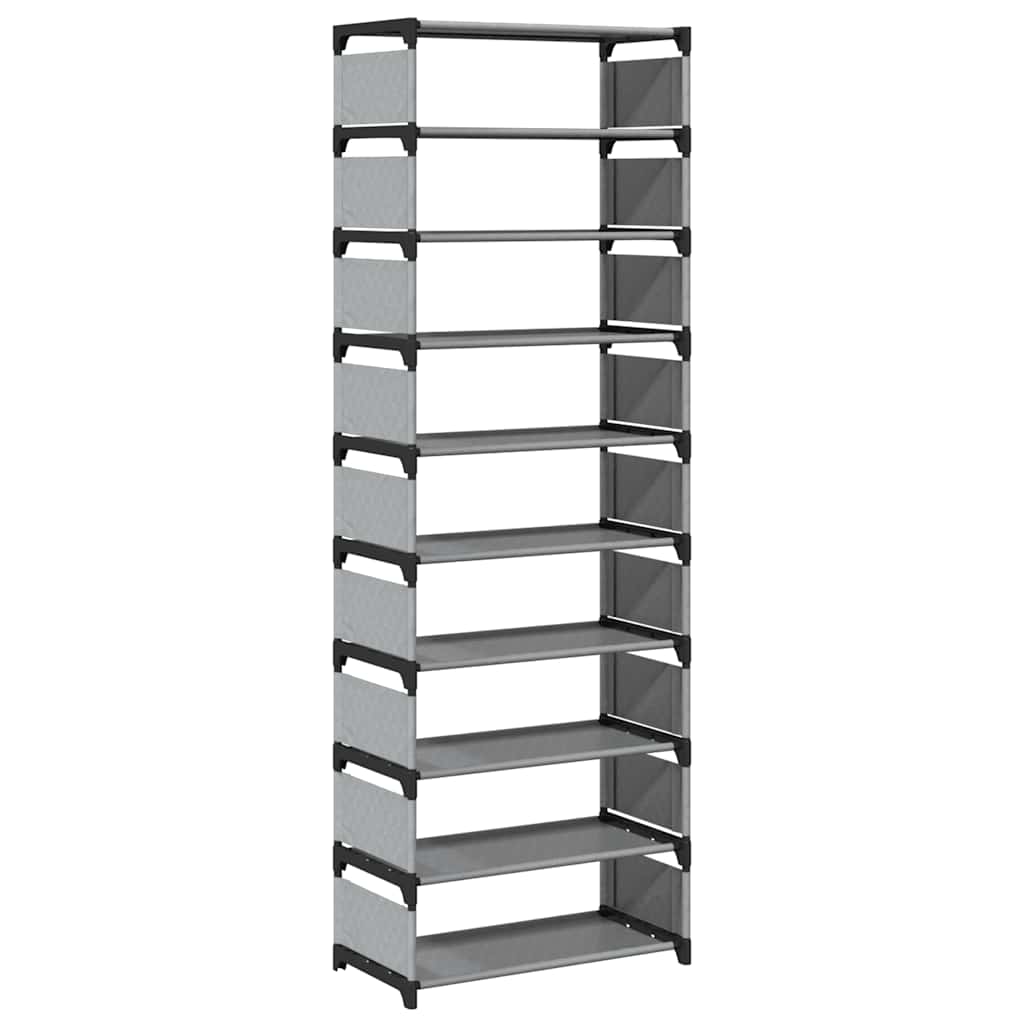 Schuhregal 8 Ebenen Grau 54x28x124 cm Vliesstoff
