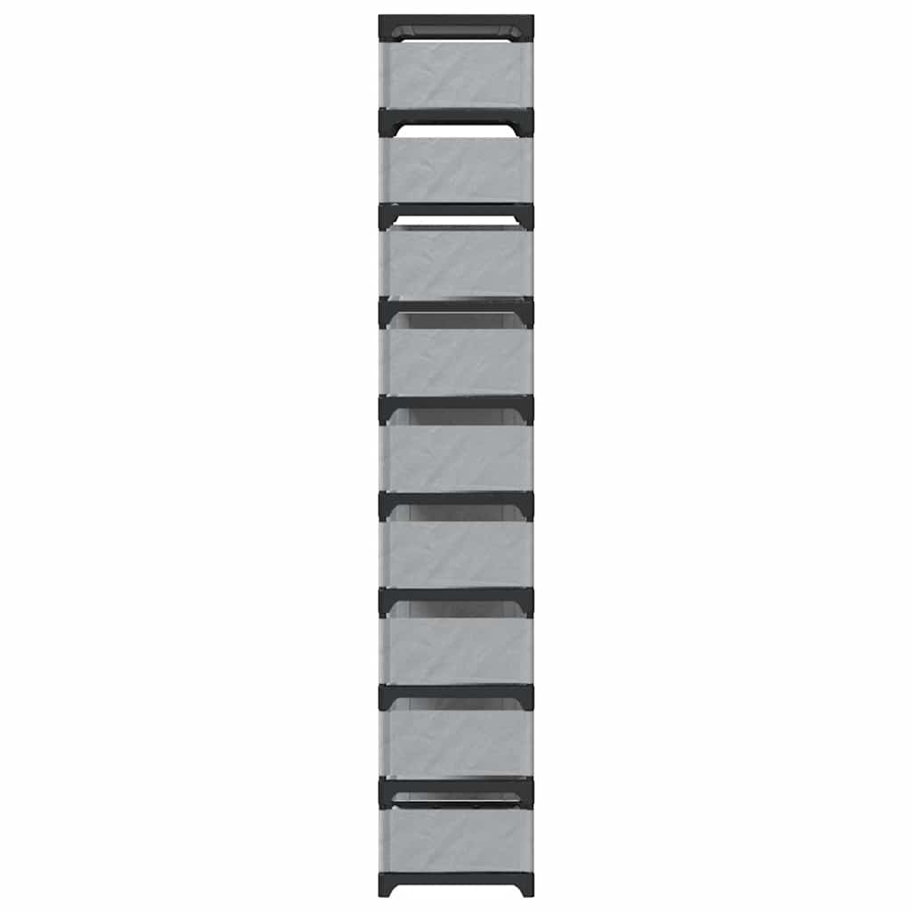 Schuhregal 8 Ebenen Grau 54x28x124 cm Vliesstoff