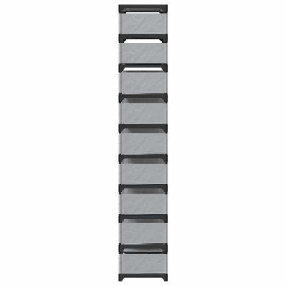 Schuhregal 8 Ebenen Grau 54x28x124 cm Vliesstoff