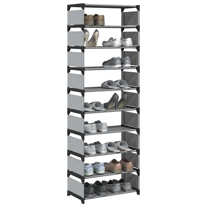 Schuhregal 8 Ebenen Grau 54x28x124 cm Vliesstoff