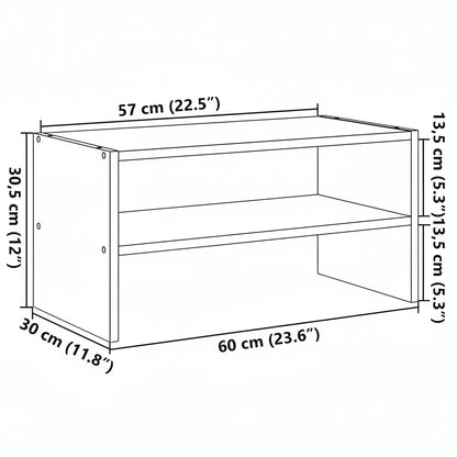 Schuhregal Stapelbar Artisan-Eiche 60x30x30,5 cm