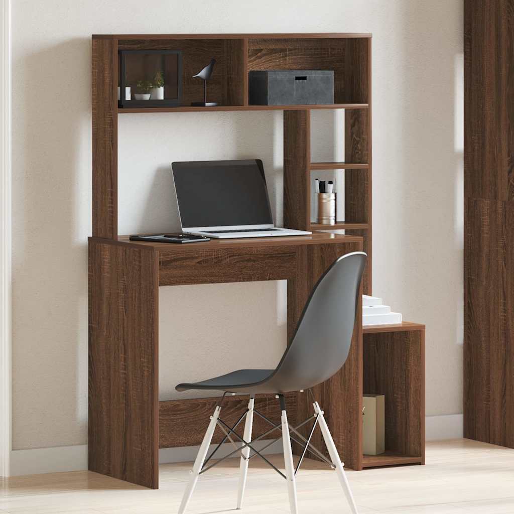 Schreibtisch mit Regal Sonoma-Eiche 100x45x140 cm Holzwerkstoff
