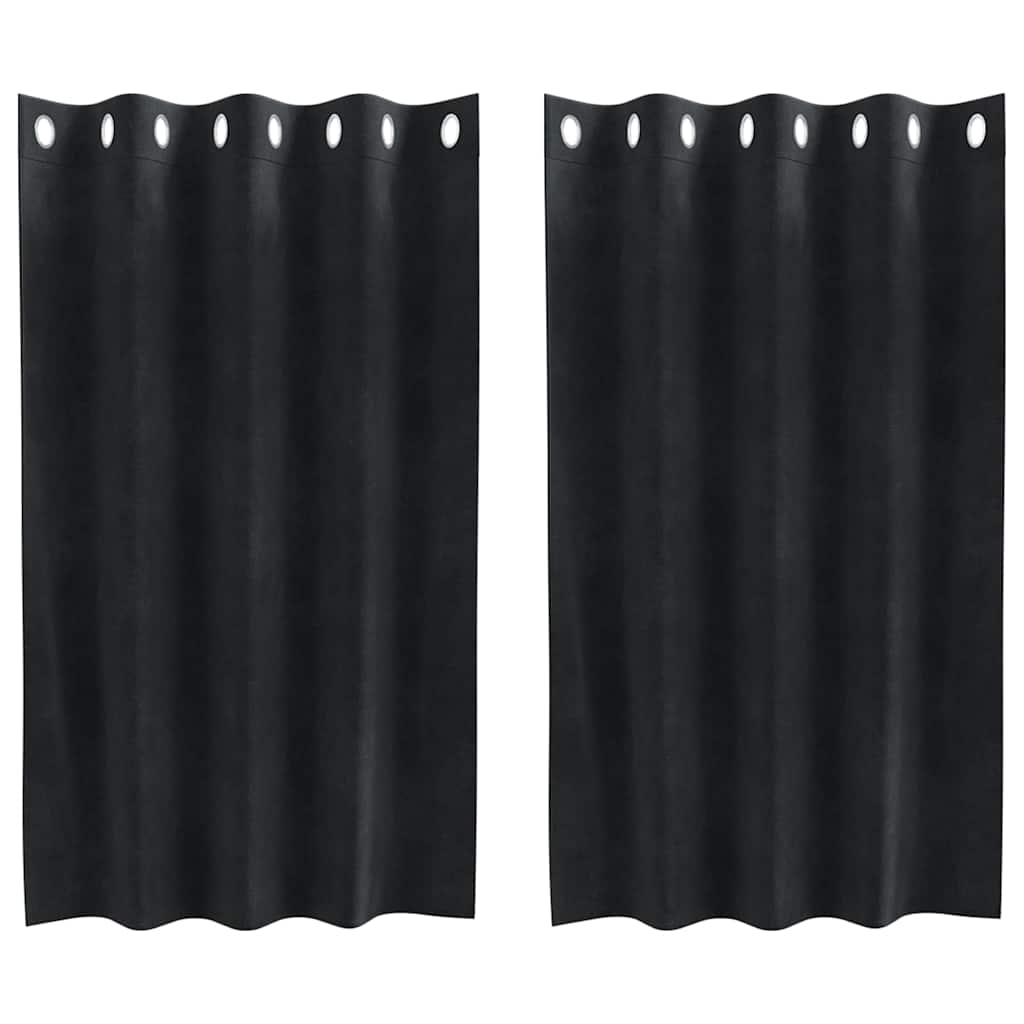 Verdunkelungsvorhänge 2 pcs Schwarz 140 x 140 cm Samt