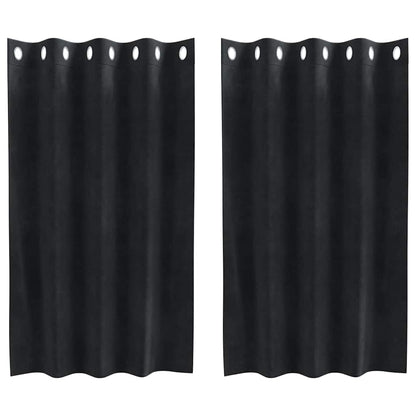 Verdunkelungsvorhänge 2 pcs Schwarz 140 x 140 cm Samt