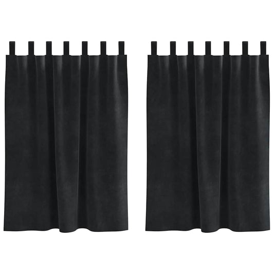Verdunkelungsvorhänge 2 pcs Schwarz 140 x 140 cm Samt
