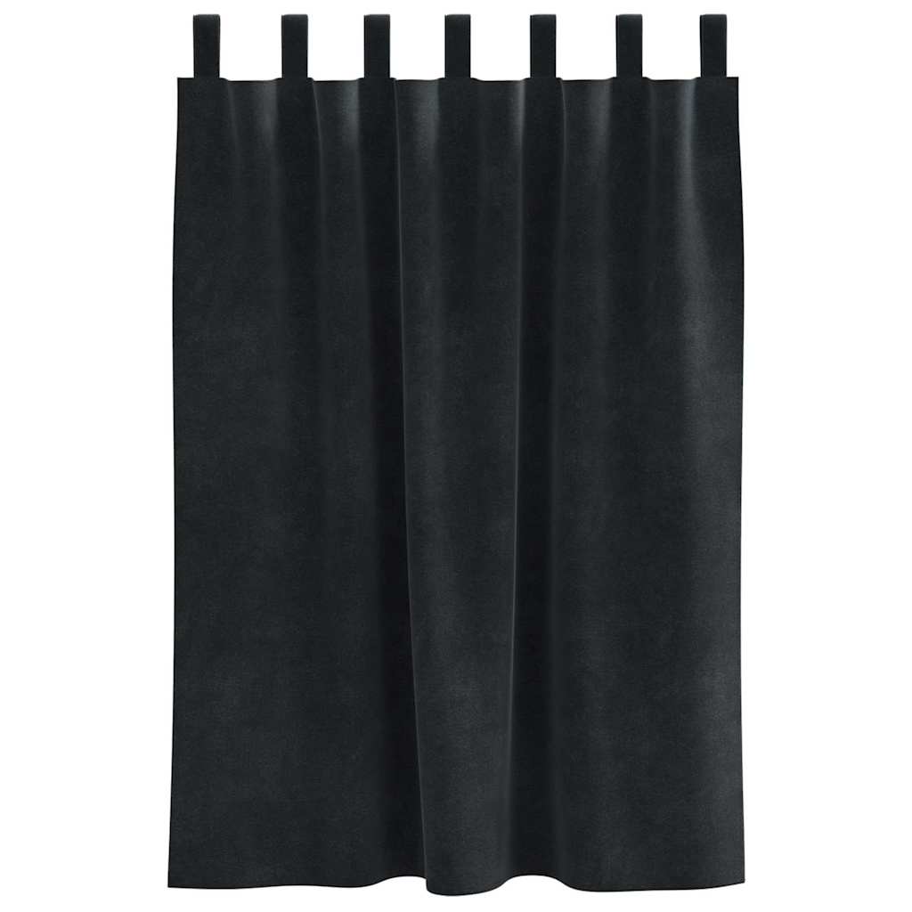 Verdunkelungsvorhänge 2 pcs Schwarz 140 x 140 cm Samt