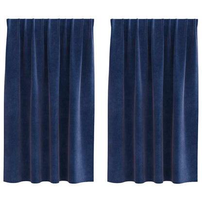 Verdunkelungsvorhänge 2 pcs Dunkelblau 140 x 140 cm Samt