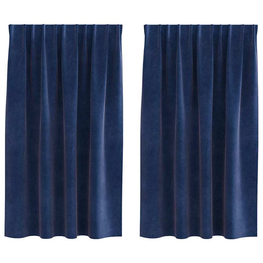 Verdunkelungsvorhänge 2 pcs Dunkelblau 140 x 140 cm Samt