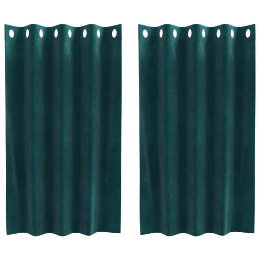 Verdunkelungsvorhänge 2 pcs Schwarz 140 x 140 cm Samt