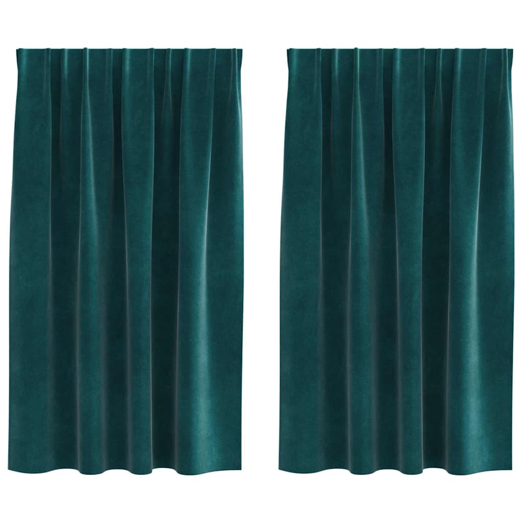 Verdunkelungsvorhänge 2 pcs Dunkelblau 140 x 140 cm Samt