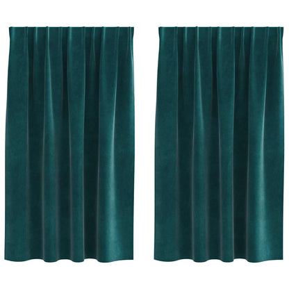 Verdunkelungsvorhänge 2 pcs Dunkelblau 140 x 140 cm Samt