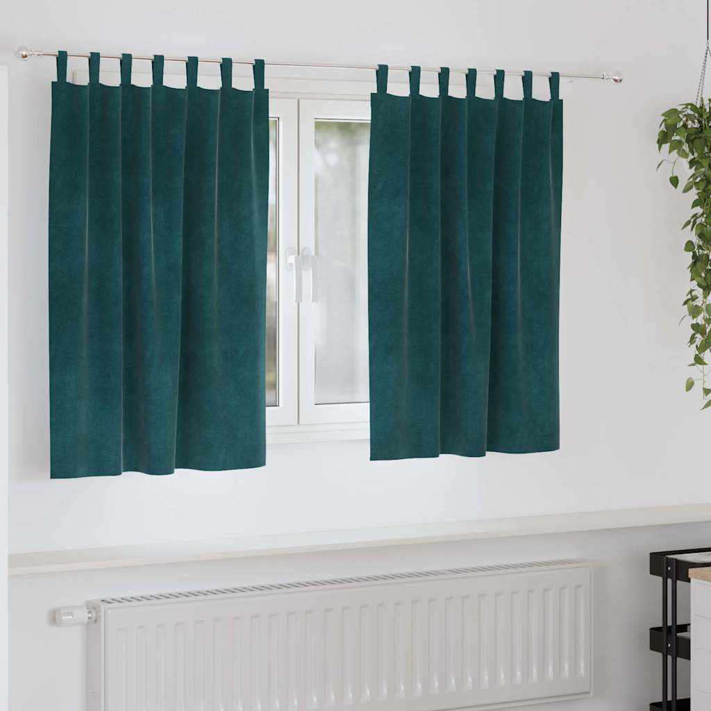 Verdunkelungsvorhänge 2 pcs Schwarz 140 x 140 cm Samt