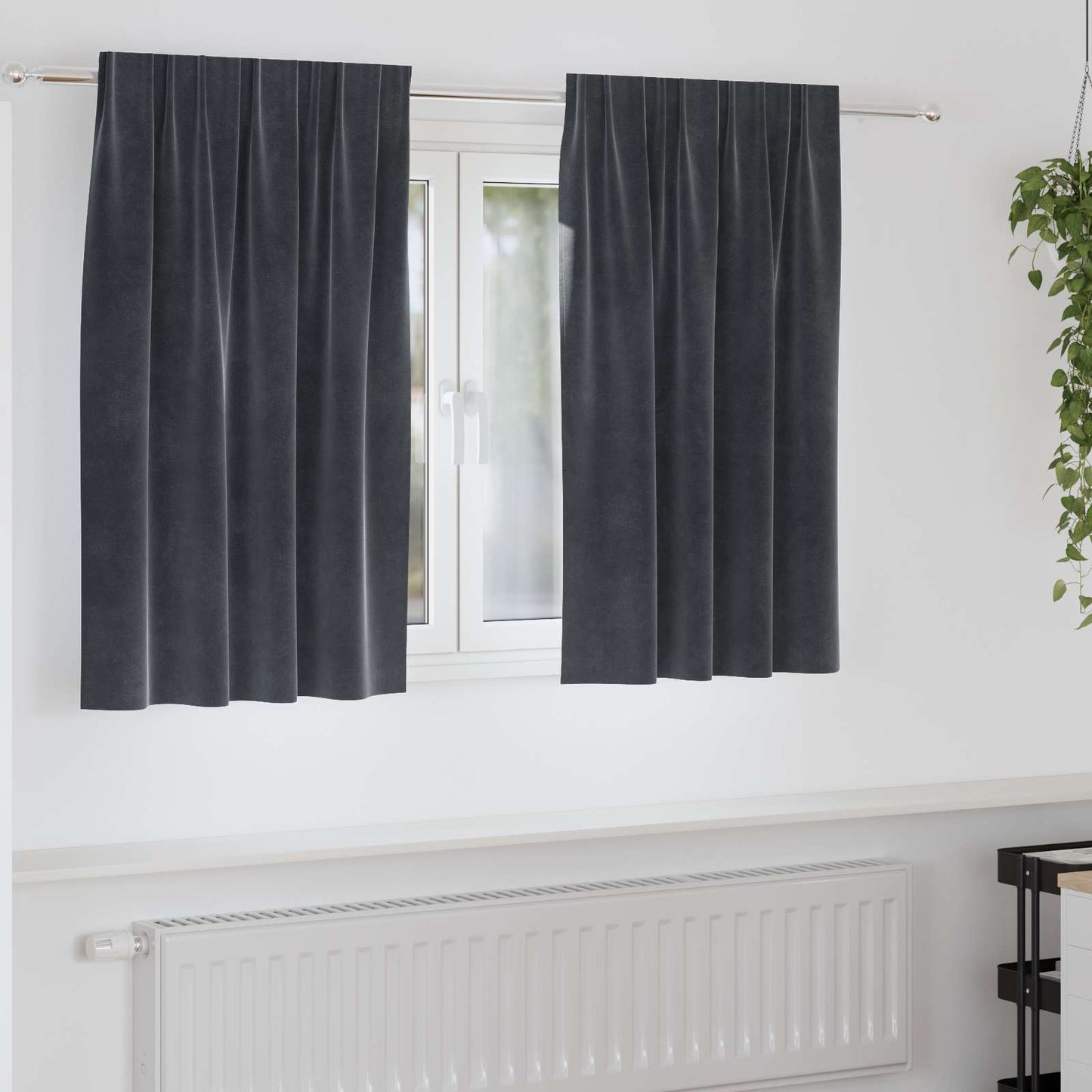 Verdunkelungsvorhänge 2 pcs Dunkelblau 140 x 140 cm Samt