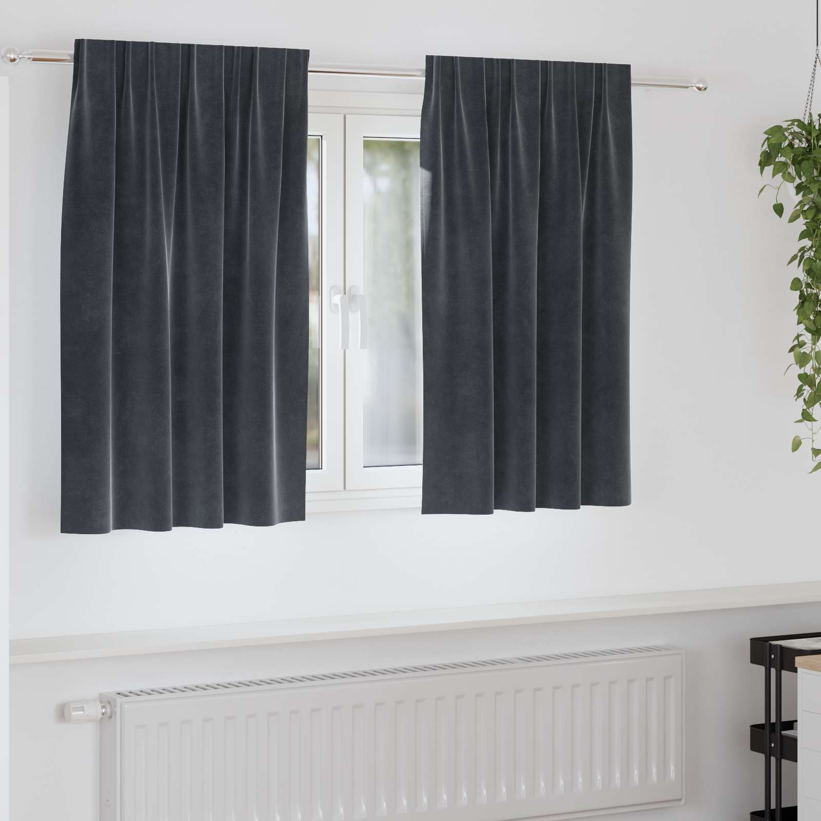 Verdunkelungsvorhänge 2 pcs Dunkelblau 140 x 140 cm Samt