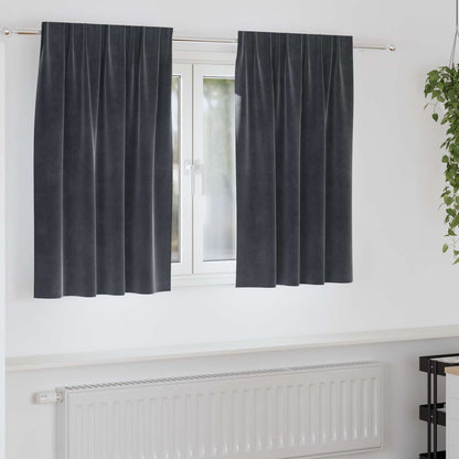 Verdunkelungsvorhänge 2 pcs Dunkelblau 140 x 140 cm Samt