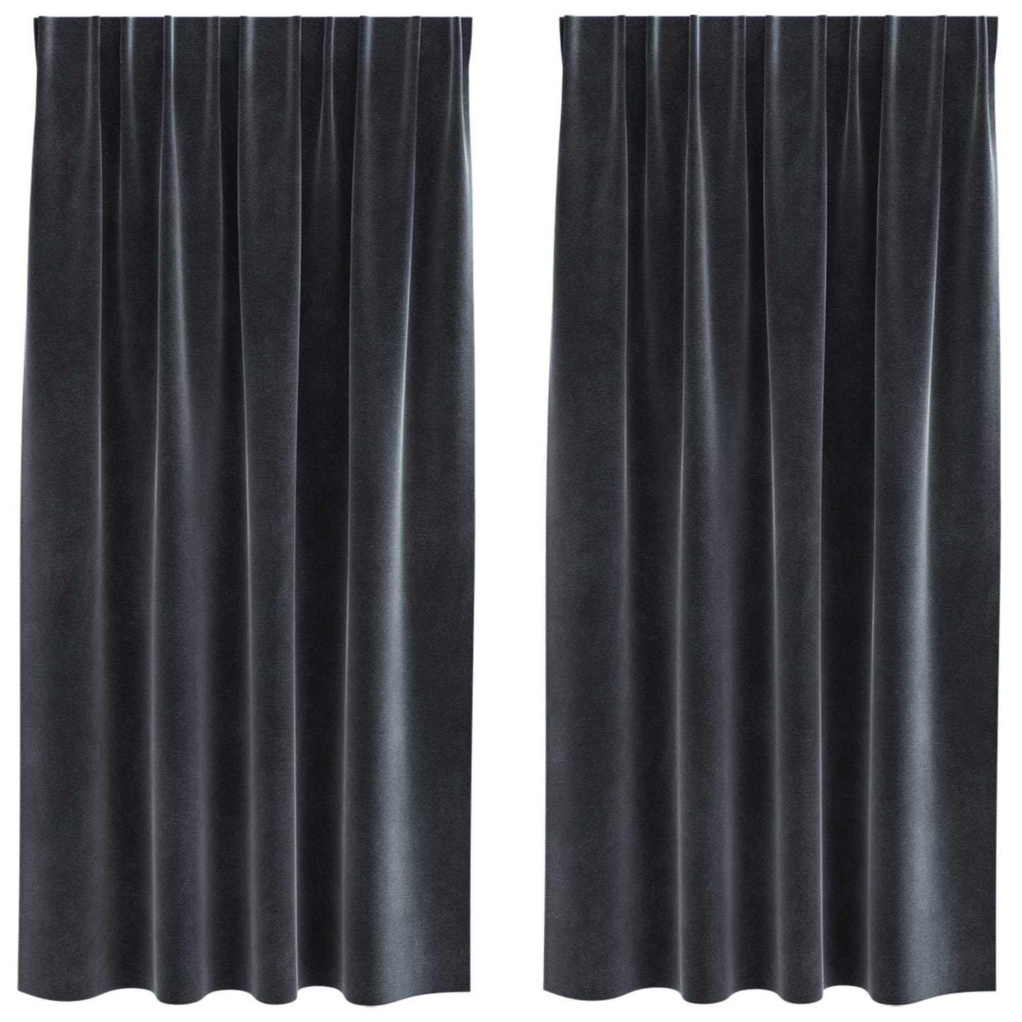 Verdunkelungsvorhänge 2 pcs Schwarz 140 x 175 cm Samt