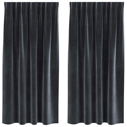 Verdunkelungsvorhänge 2 pcs Schwarz 140 x 175 cm Samt