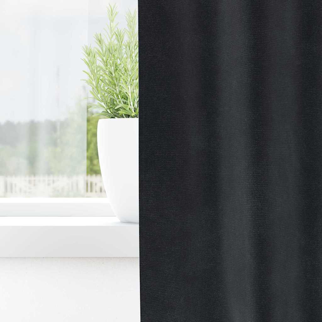 Verdunkelungsvorhänge 2 pcs Schwarz 140 x 140 cm Samt