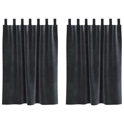 Verdunkelungsvorhänge 2 pcs Schwarz 140 x 140 cm Samt
