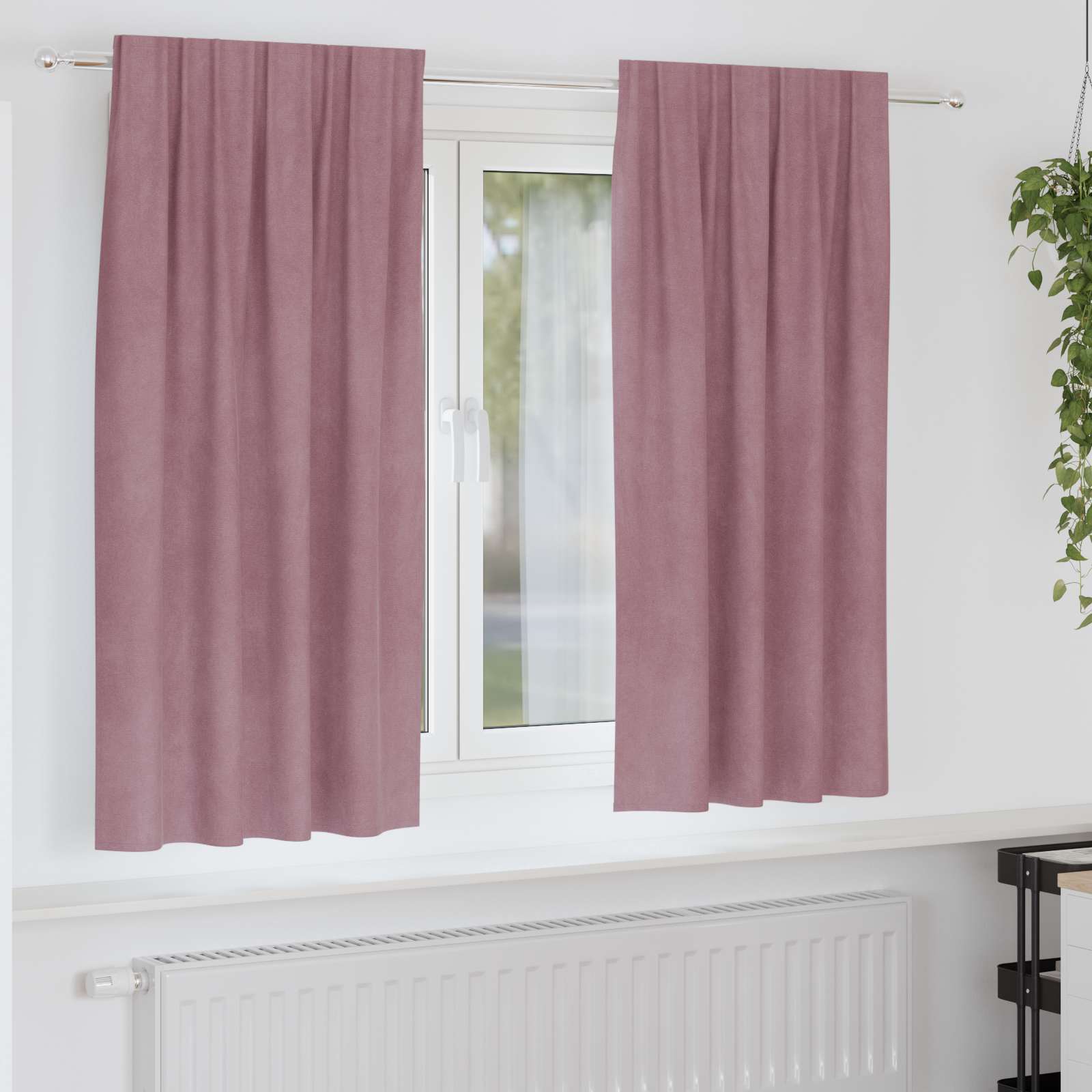 Verdunkelungsvorhänge 2 pcs Schwarz 140 x 175 cm Samt