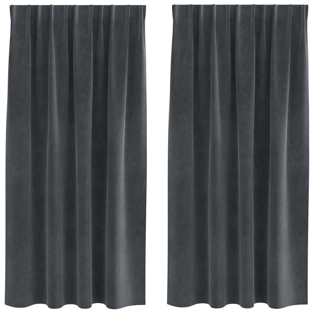Verdunkelungsvorhänge 2 pcs Schwarz 140 x 175 cm Samt