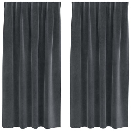 Verdunkelungsvorhänge 2 pcs Schwarz 140 x 175 cm Samt