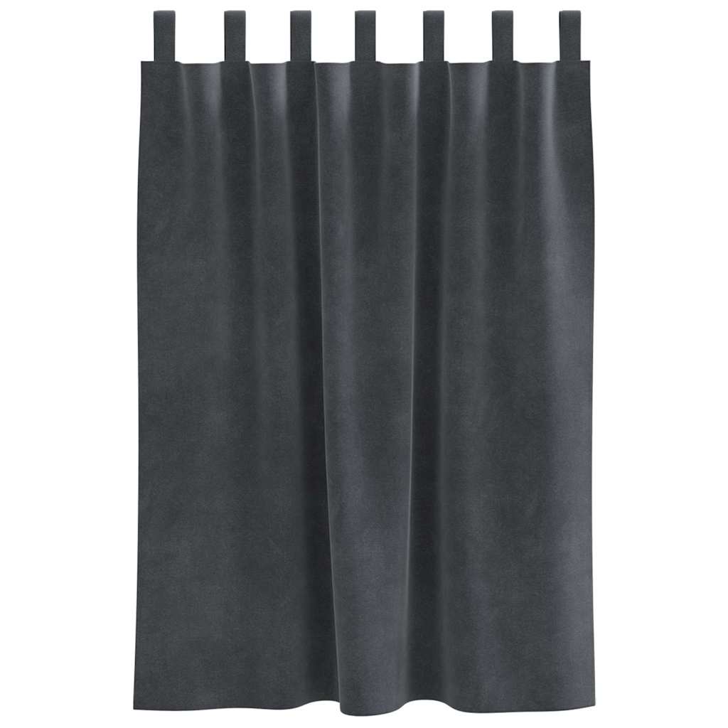 Verdunkelungsvorhänge 2 pcs Schwarz 140 x 140 cm Samt