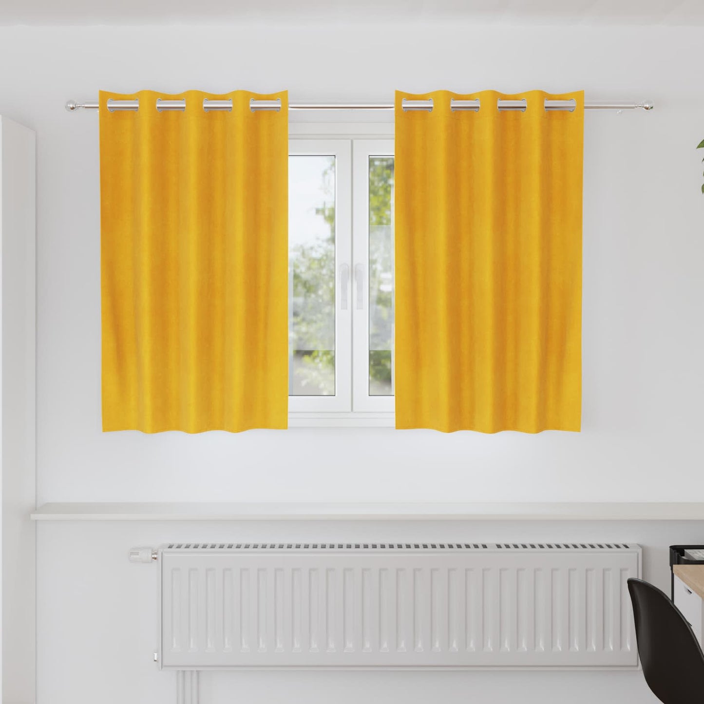 Verdunkelungsvorhänge 2 pcs Schwarz 140 x 140 cm Samt