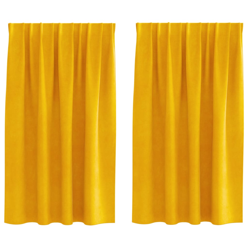 Verdunkelungsvorhänge 2 pcs Dunkelblau 140 x 140 cm Samt