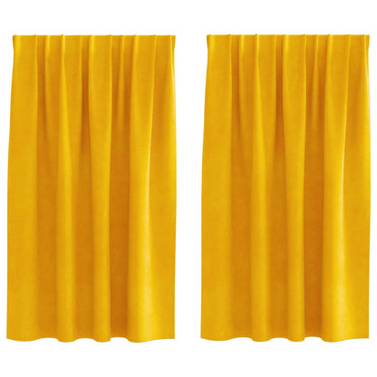 Verdunkelungsvorhänge 2 pcs Dunkelblau 140 x 140 cm Samt