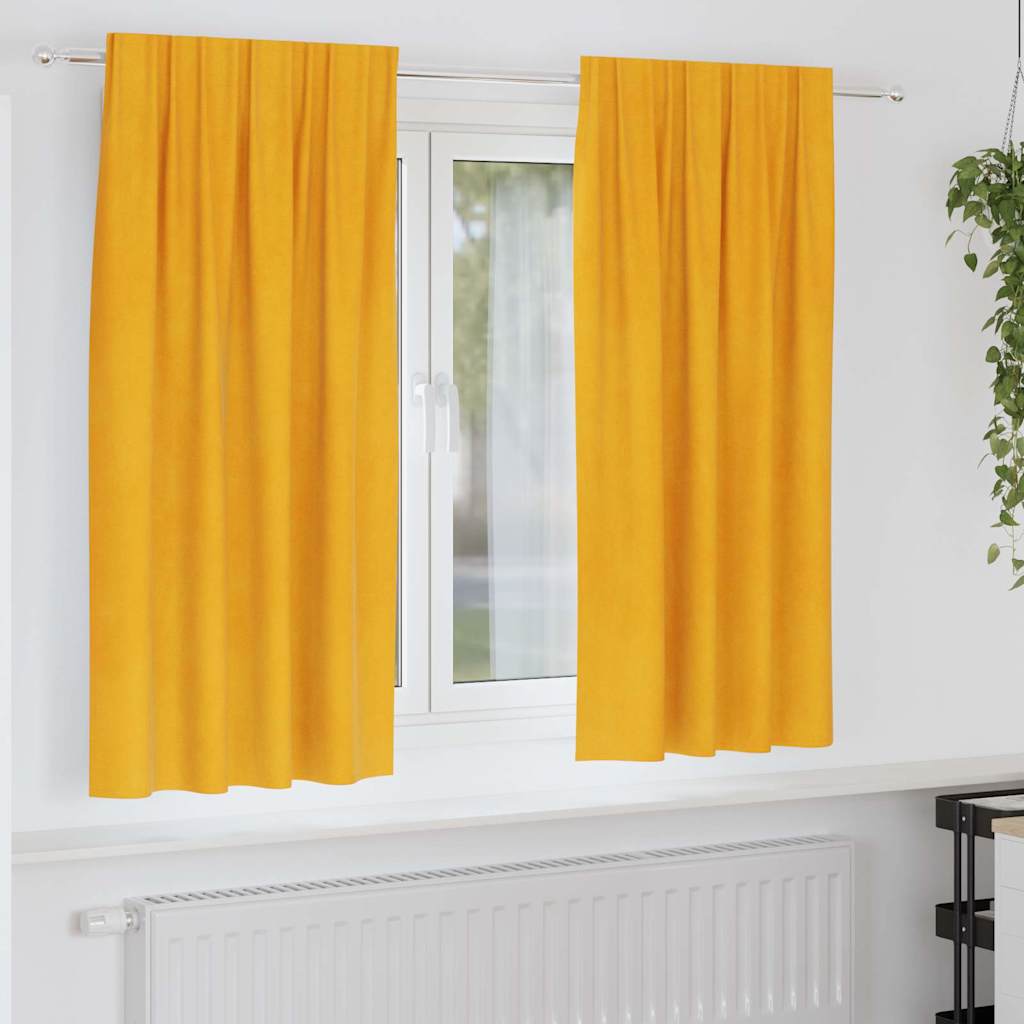 Verdunkelungsvorhänge 2 pcs Schwarz 140 x 175 cm Samt