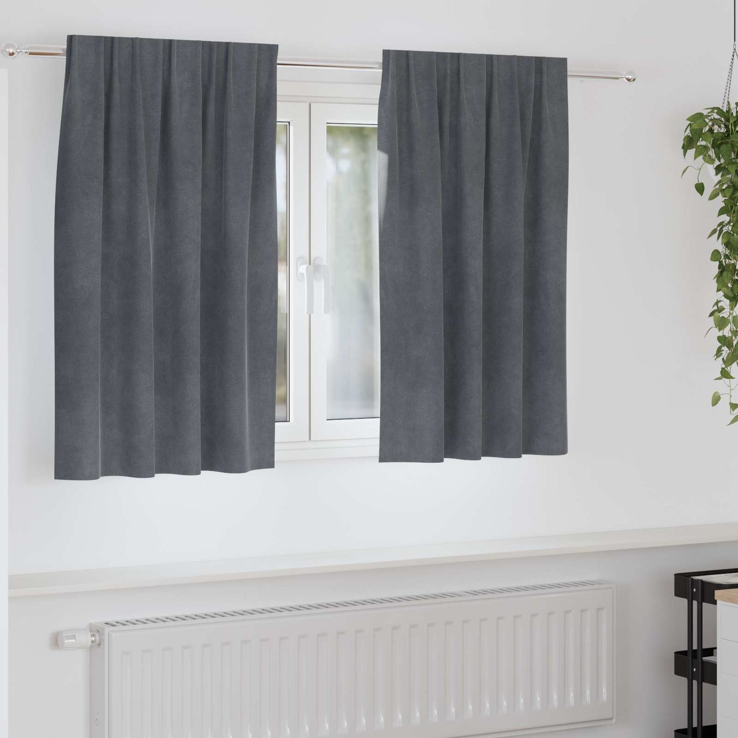 Verdunkelungsvorhänge 2 pcs Dunkelblau 140 x 140 cm Samt