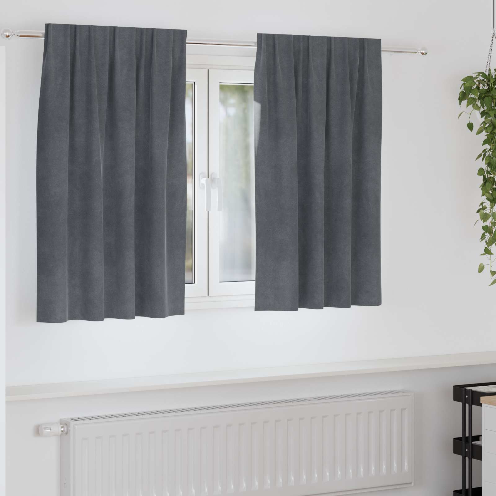 Verdunkelungsvorhänge 2 pcs Dunkelblau 140 x 140 cm Samt