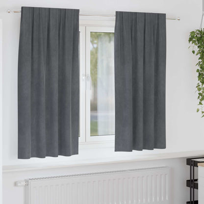 Verdunkelungsvorhänge 2 pcs Schwarz 140 x 175 cm Samt