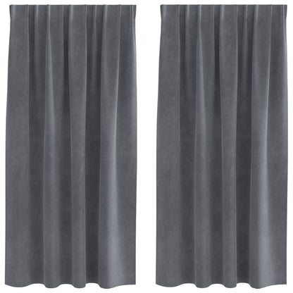 Verdunkelungsvorhänge 2 pcs Schwarz 140 x 175 cm Samt