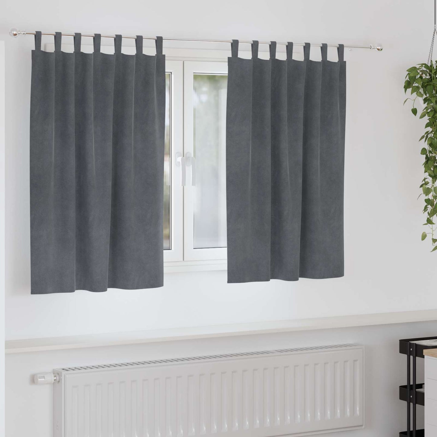 Verdunkelungsvorhänge 2 pcs Schwarz 140 x 140 cm Samt