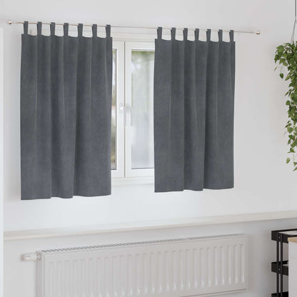 Verdunkelungsvorhänge 2 pcs Schwarz 140 x 140 cm Samt