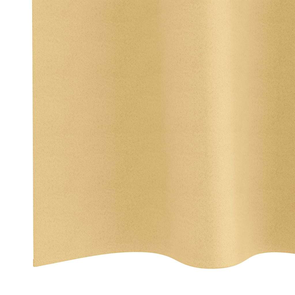 Verdunkelungs-Vorhänge mit Ringen 2 pcs Beige 140 x 140 cm