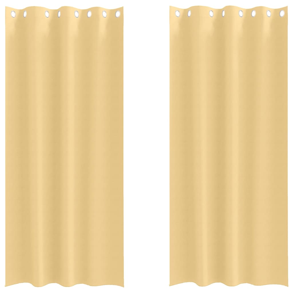 Verdunkelungs-Vorhänge mit Ringen 2 pcs Beige 225 x 140 cm