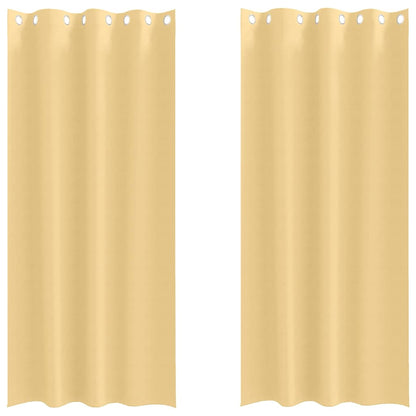 Verdunkelungs-Vorhänge mit Ringen 2 pcs Beige 225 x 140 cm