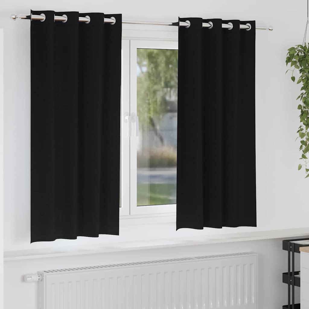 Verdunkelungs-Vorhänge mit Ringen 2 pcs Beige 175 x 140 cm
