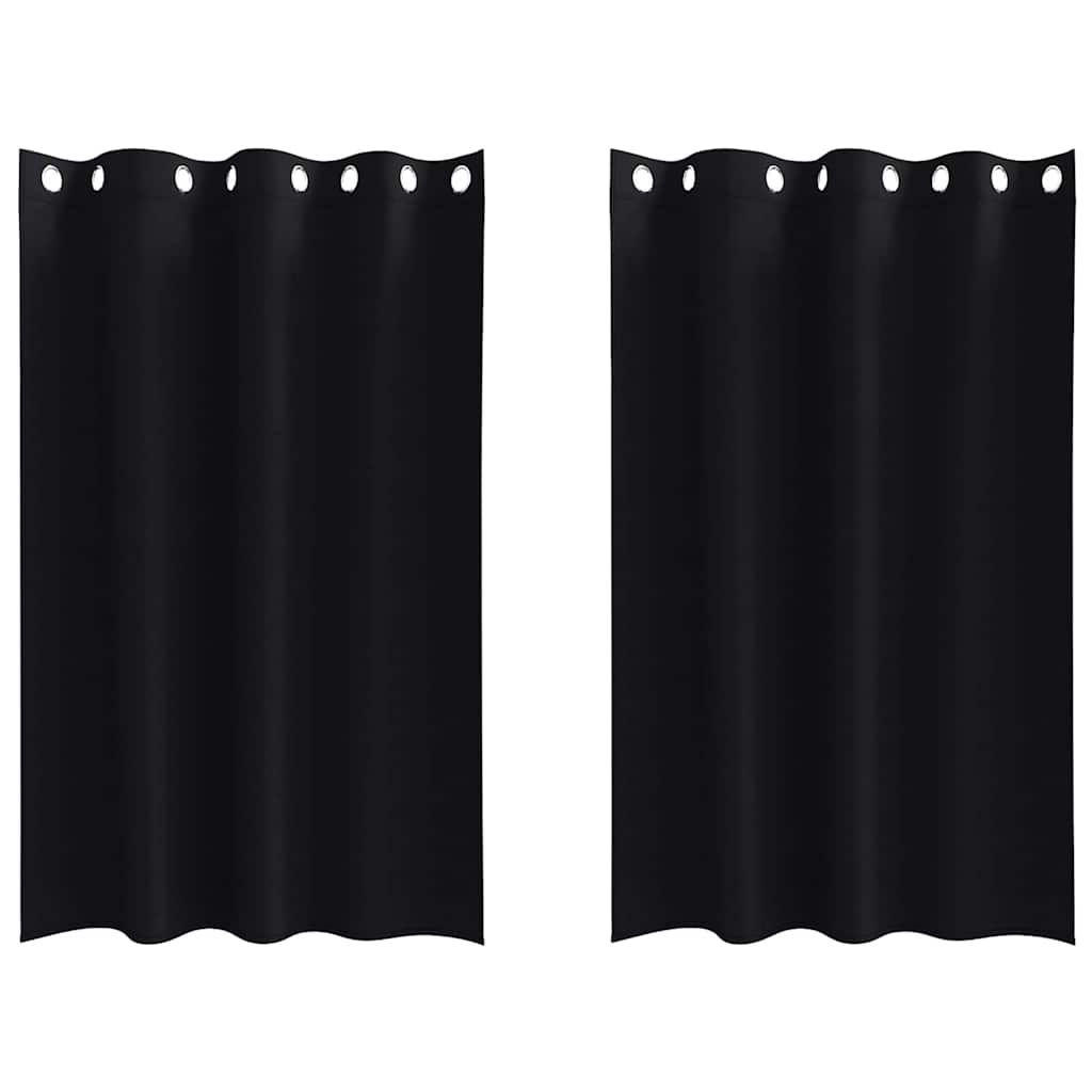 Verdunkelungs-Vorhänge mit Ringen 2 pcs Beige 175 x 140 cm