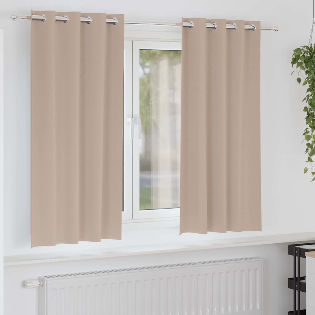 Verdunkelungs-Vorhänge mit Ringen 2 pcs Beige 175 x 140 cm