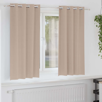 Verdunkelungs-Vorhänge mit Ringen 2 pcs Beige 175 x 140 cm