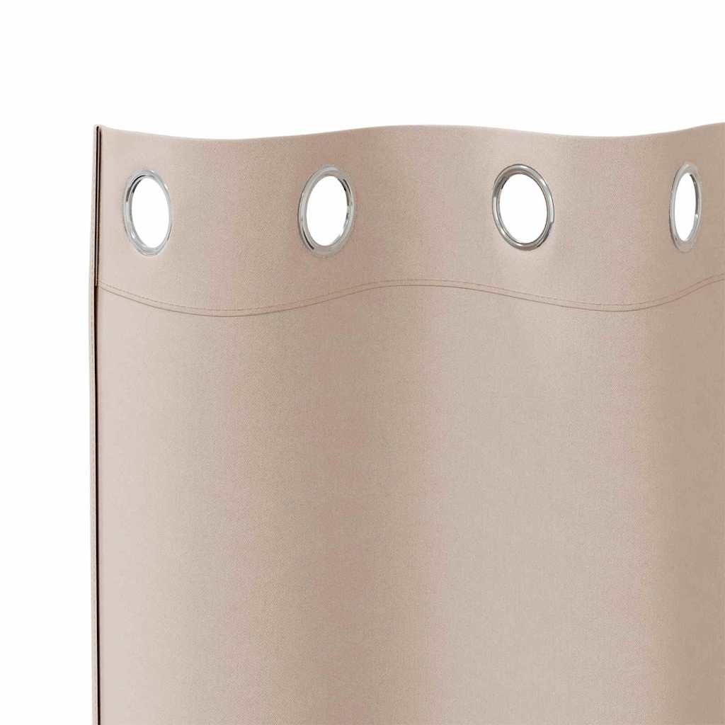 Verdunkelungs-Vorhänge mit Ringen 2 pcs Beige 225 x 140 cm
