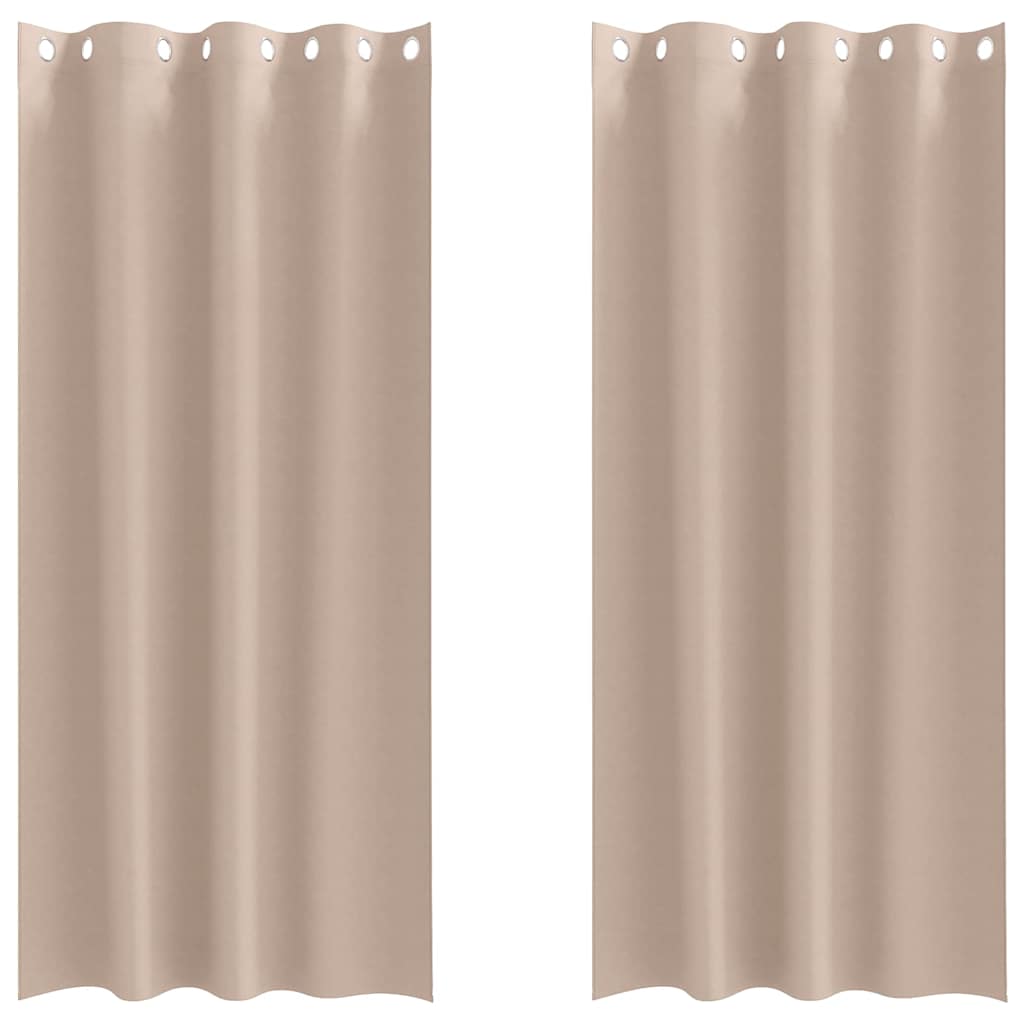 Verdunkelungs-Vorhänge mit Ringen 2 pcs Beige 225 x 140 cm