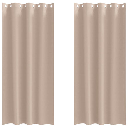 Verdunkelungs-Vorhänge mit Ringen 2 pcs Beige 225 x 140 cm